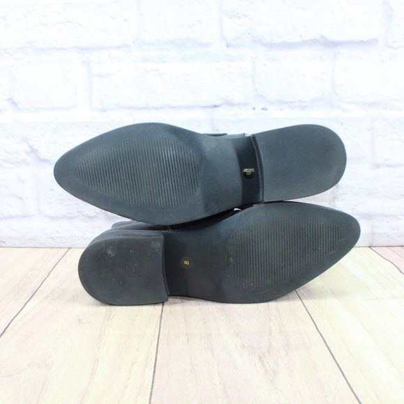 Steven Maden New York Harmon Black Leather Studded Buckle Booties Size 8 M - Picture 11 of 11